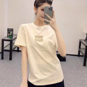 MIU MIU Embellished Logo T-shirt