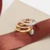 APM Monaco Safety pin-motif Triple Band Ring