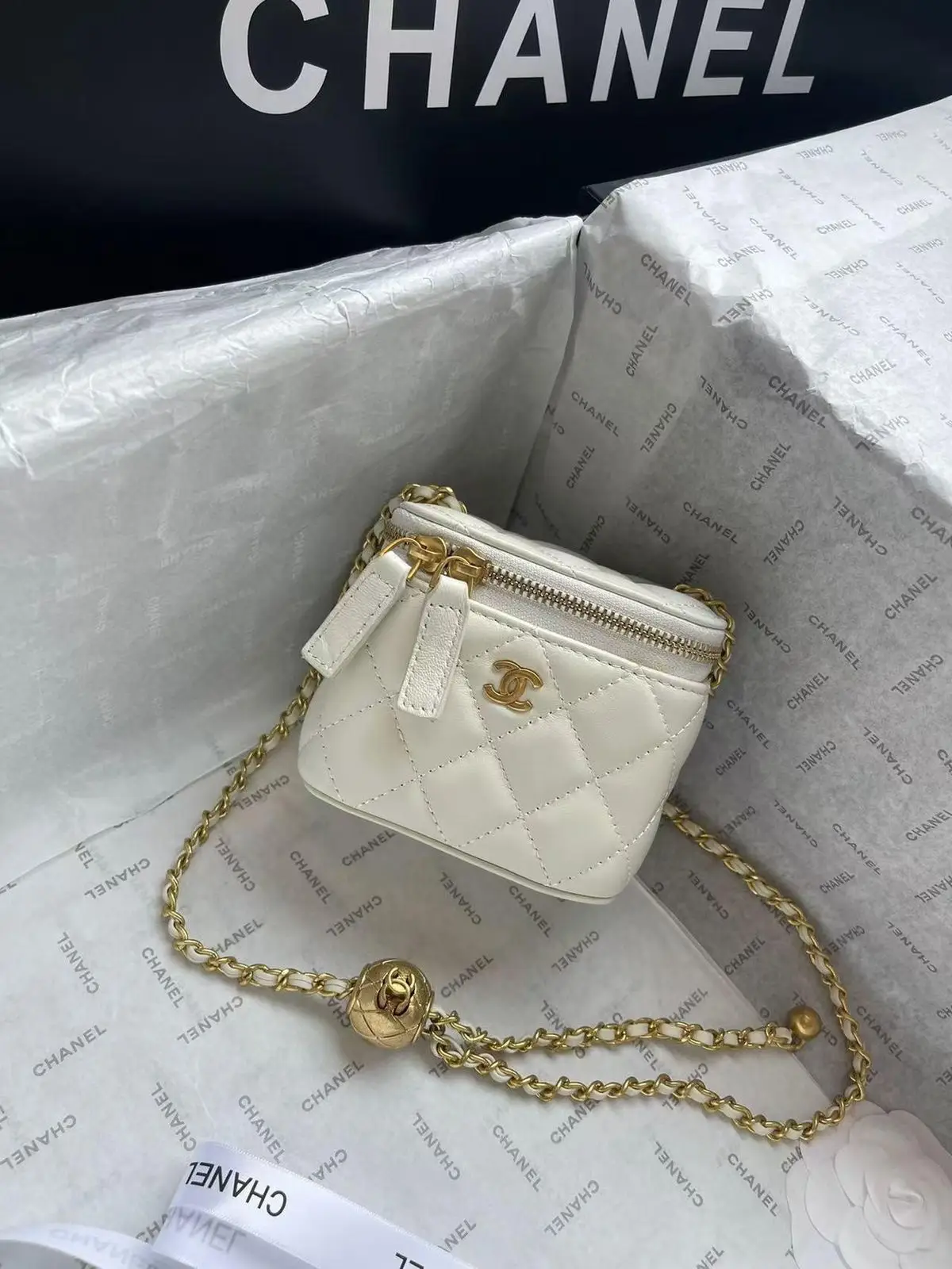 CHANEL Mini Quilted Lambskin Vanity Bag CHANEL Mini Quilted Lambskin Vanity Bag