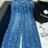 CHANEL Fragrance Print Beaded Trousers Jean