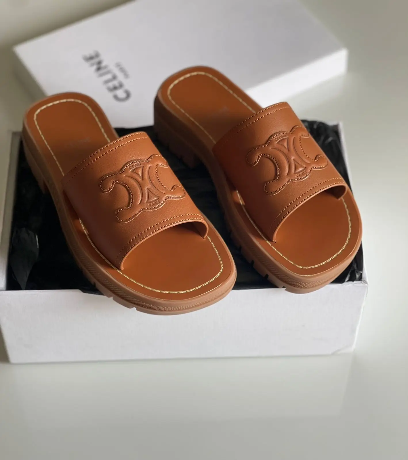 CELINE Triomphe Slide Sandal CELINE Triomphe Slide Sandal
