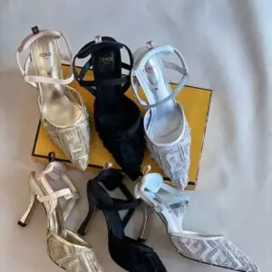 FENDI Colibrì Leather Slingback Heels