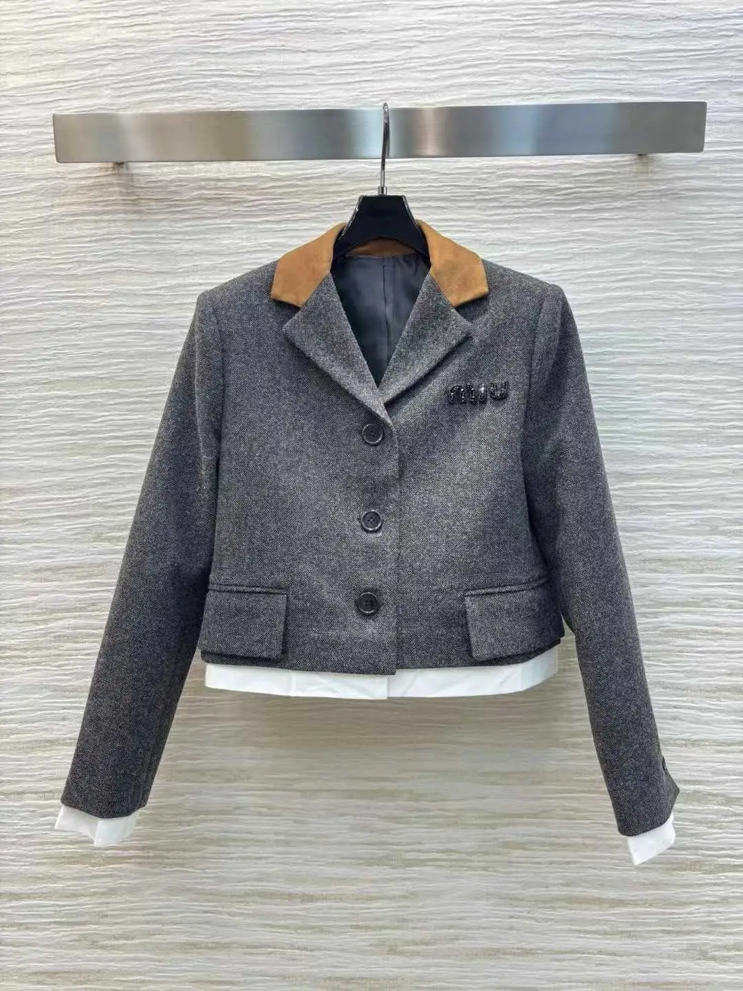 MIU MIU Style Wool-look Collar Barn Jacket MIU MIU Style Wool-look Collar Barn Jacket