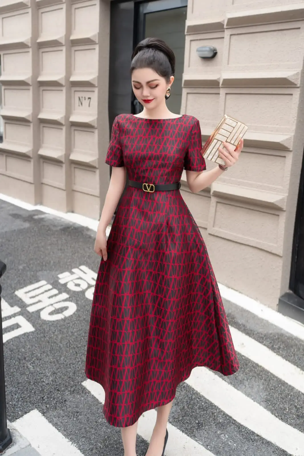 VALENTINO Gathered Pinafore Dress VALENTINO Gathered Pinafore Dress