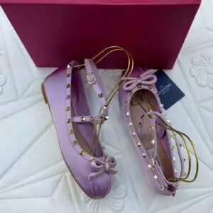 Valentino Rockstud Patent Leather Ballerina Flats