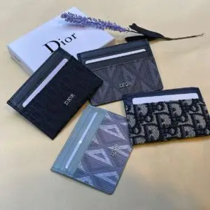 Black Dior Oblique Jacquard Card Holder