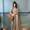 GUCCI Khaki Midi Dress