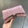 Balenciaga Hourglass Crocodile Clutch Bag