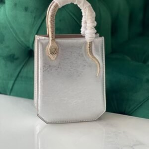 Buy Bvlgari Mini Silver Leather Serpentine Tote Bag