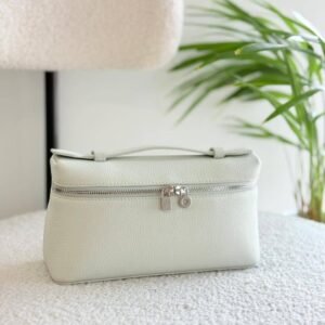Buy Loro Piana Pristine White Grained Calfskin L19 Pouch