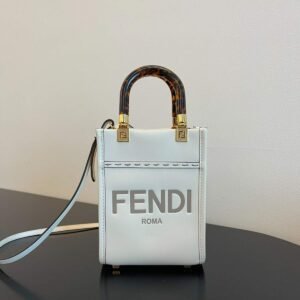 Buy Now Best VIP grade Fendi Light Blue Leather Mini Shopper Bag