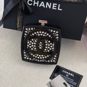 Chanel Black Crystals Embellished Makeup Compact Minaudiere Box Bag - Dubai Luxury Items