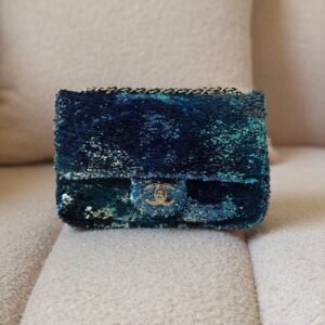 Chanel Blue Green Shaded Sequins Mini Flap Bag - Dubai Luxury Items