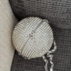 Chanel Silver Metal Ivory Resin Strass Crystal Sphere Ball Minaudiere Clutch Bag - Dubai Luxury Items