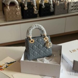 Dior Lady Dior Mini Cloud Gray Lambskin Bag | Dubai Luxury Items