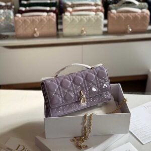 Dior My Dior Lilac Patent Cannage Lambskin Mini Bag - Dubai Luxury Items
