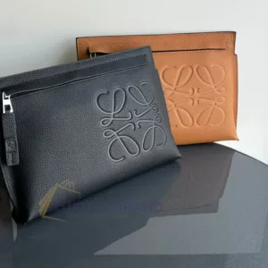 LOEWE Anagram T Pouch | Luxury Leather Clutch & Organizer | Official